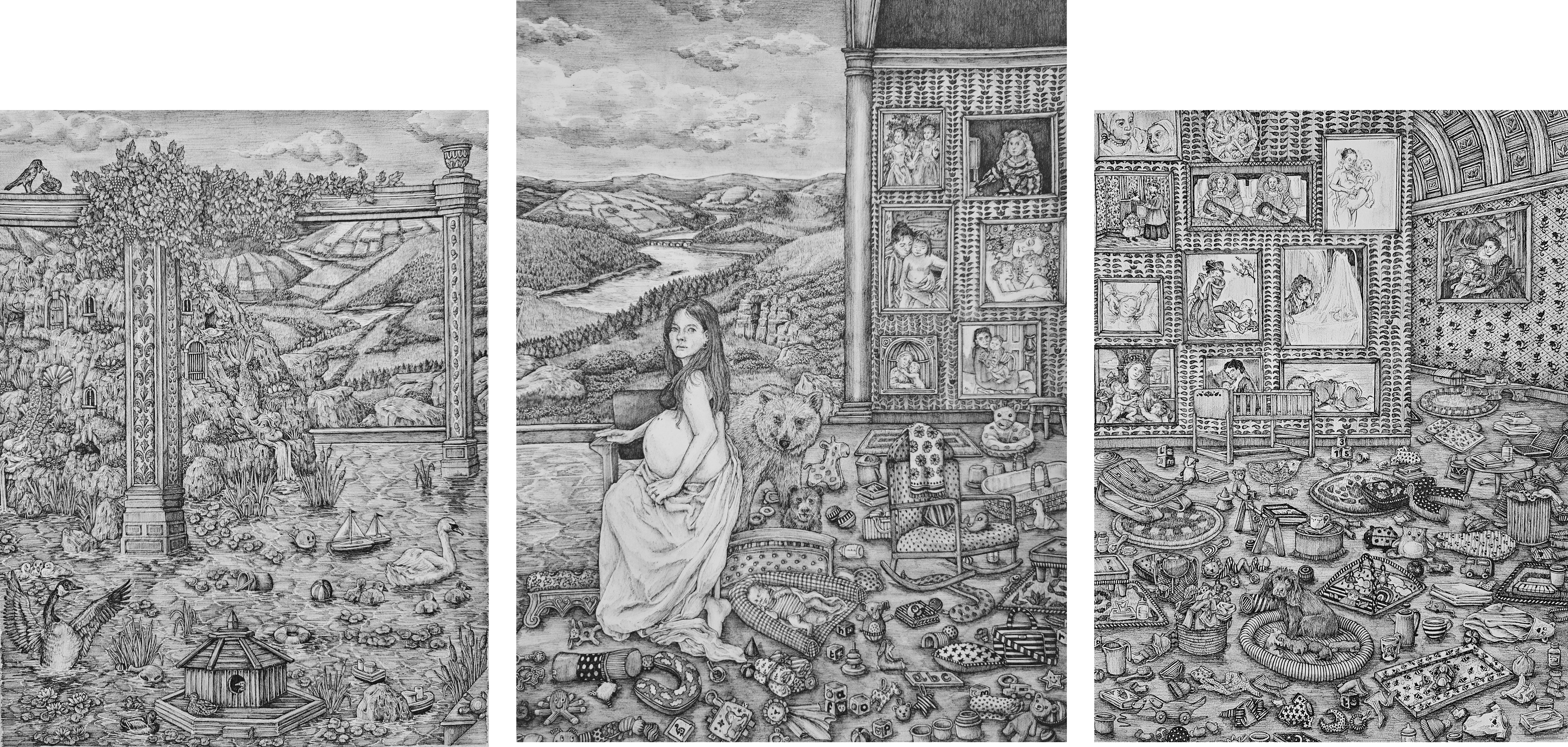 Tríptico Alegoría de la maternidad